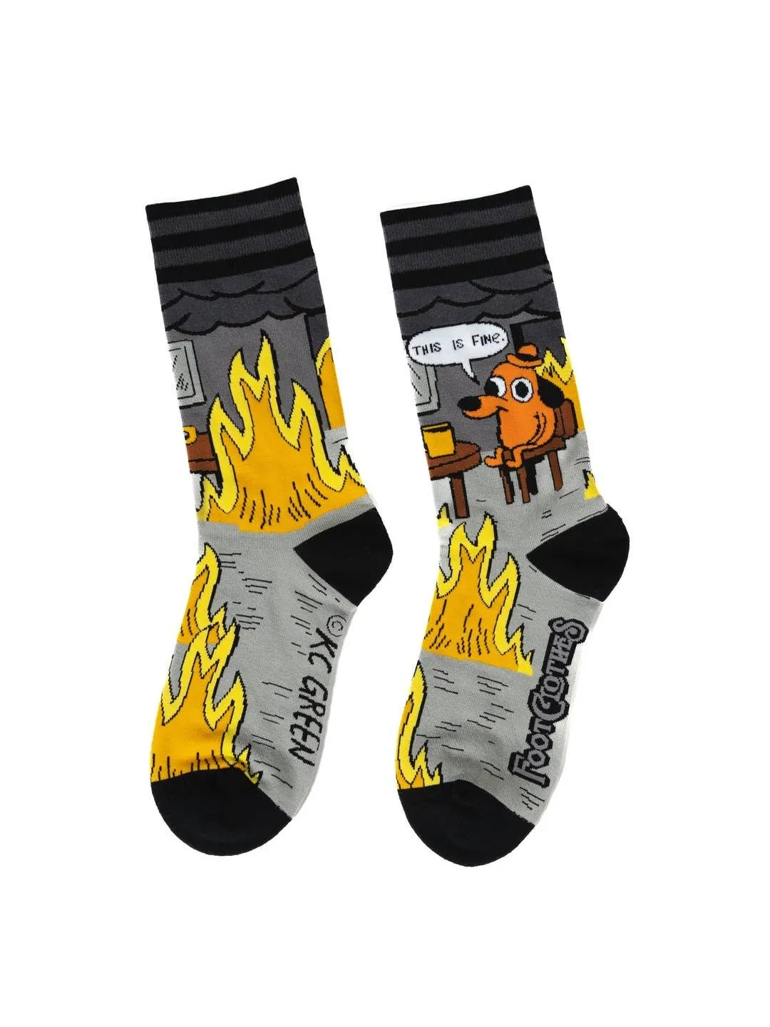 "This Is Fine" Dog Unisex Crew Socks