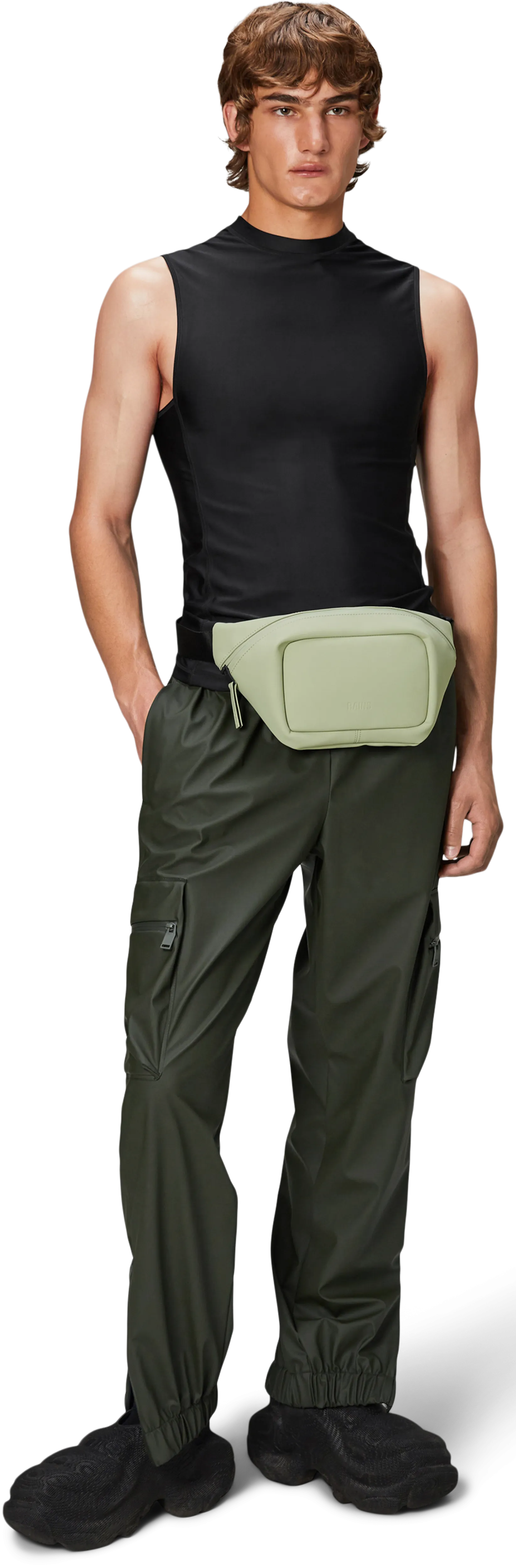 Rains Unisex Cargo Rain Pants Regular W3 Green | Buy Rains Unisex Cargo Rain Pants Regular W3 Green here | Outnorth