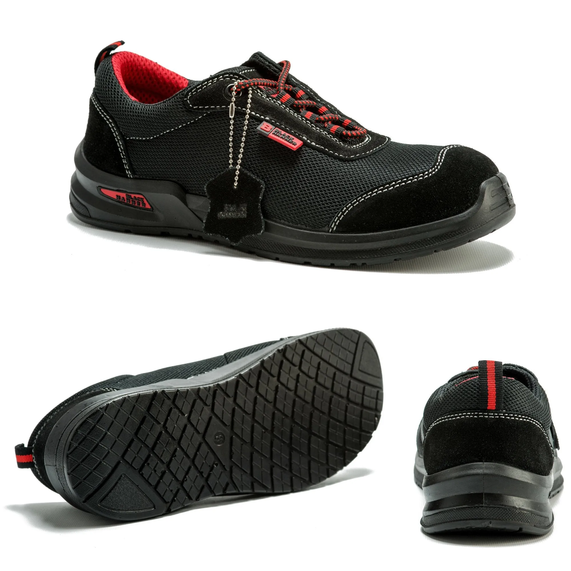 Safety Steel Toe Cap Trainers with Steel Midsole Shoe | Black Hammer Safety Shoes 4482