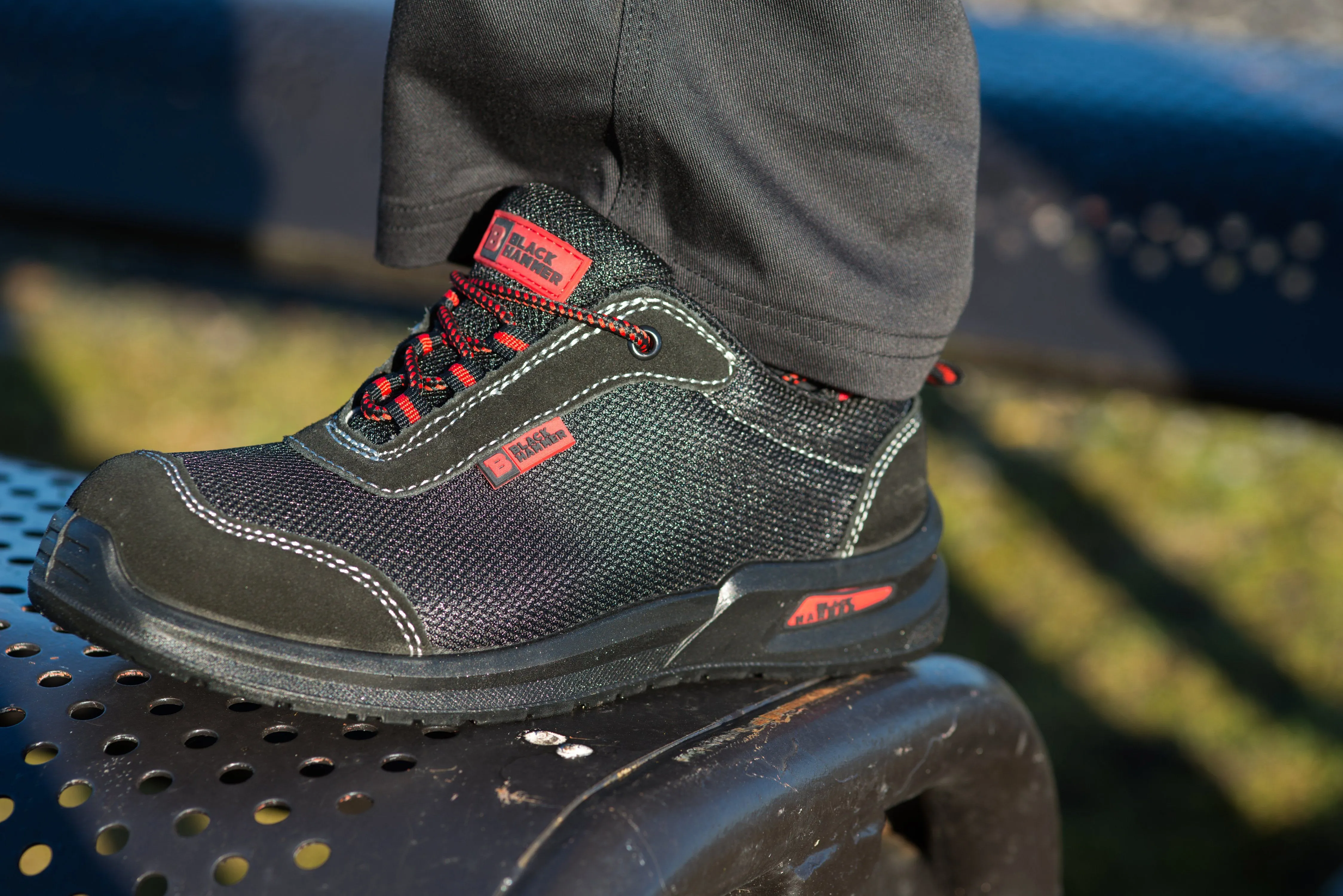 Safety Steel Toe Cap Trainers with Steel Midsole Shoe | Black Hammer Safety Shoes 4482