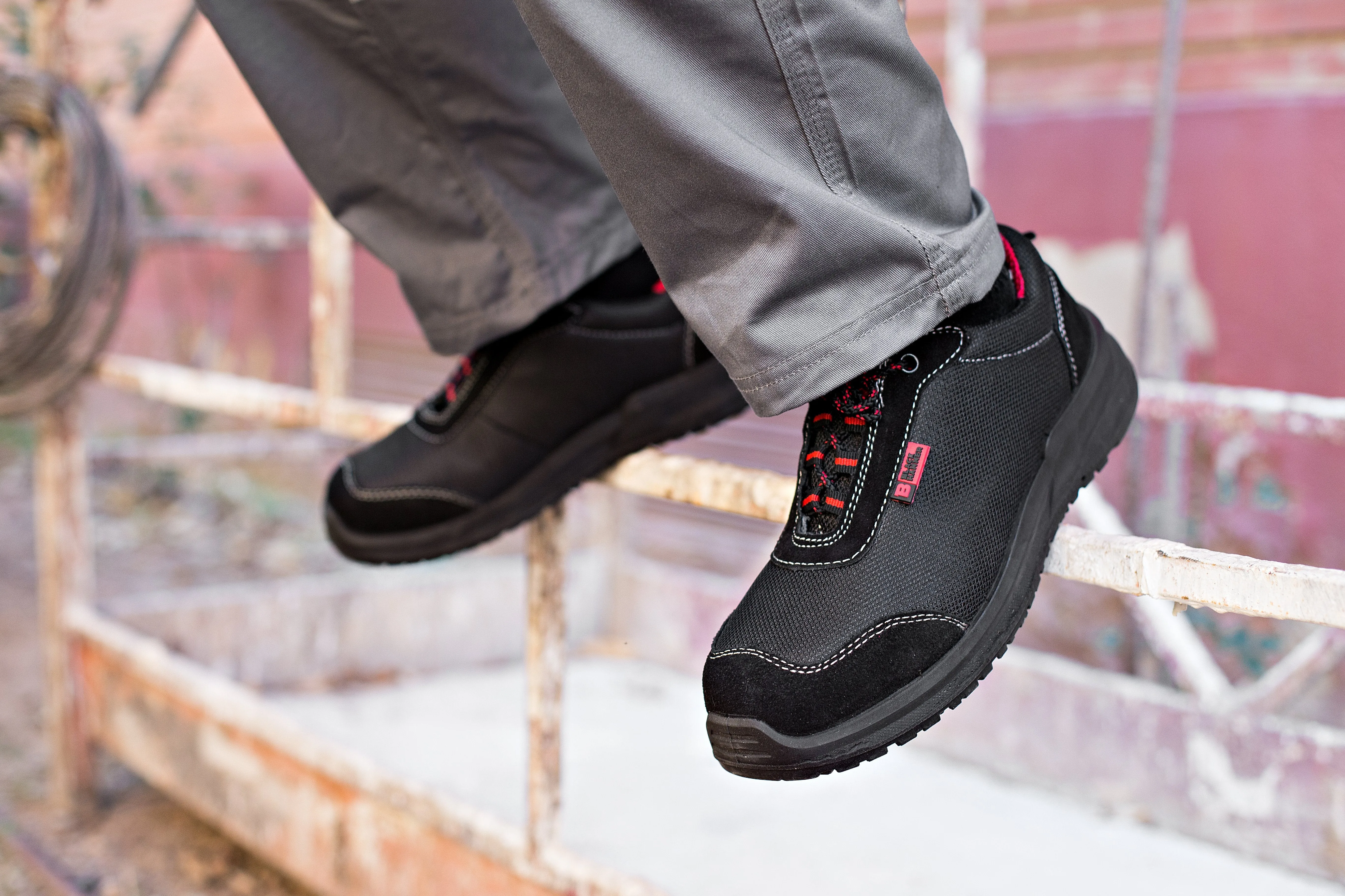 Safety Steel Toe Cap Trainers with Steel Midsole Shoe | Black Hammer Safety Shoes 4482