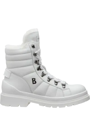 St. Moritz Stitched Leather & Shearling Spike Boots
