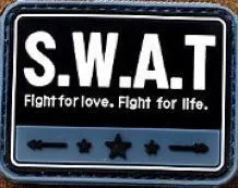 S.W.A.T RUBBER VELCRO PATCH, 65x50 MM