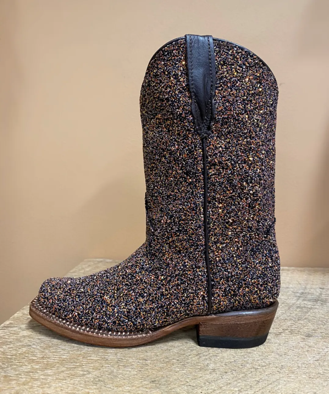 Tanner Mark Boots Girl's Mermaid Cowgirl-Brown Glitter