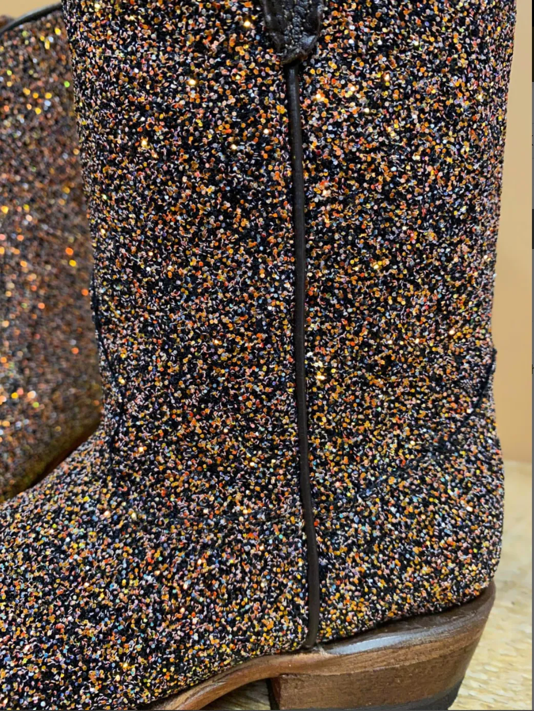 Tanner Mark Boots Girl's Mermaid Cowgirl-Brown Glitter
