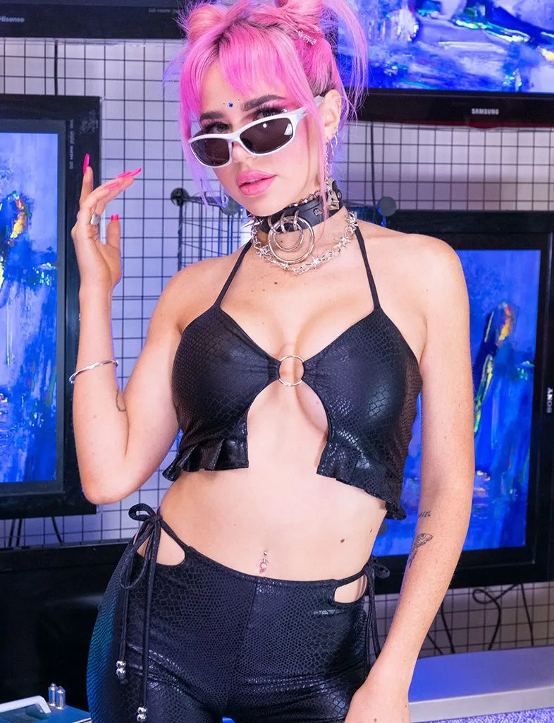THAT'S HOT TOP - WET LOOK SNAKESKIN