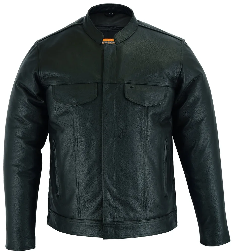 The 788 - Men's Full Cut Leather Shirt with Zipper and Snap Front