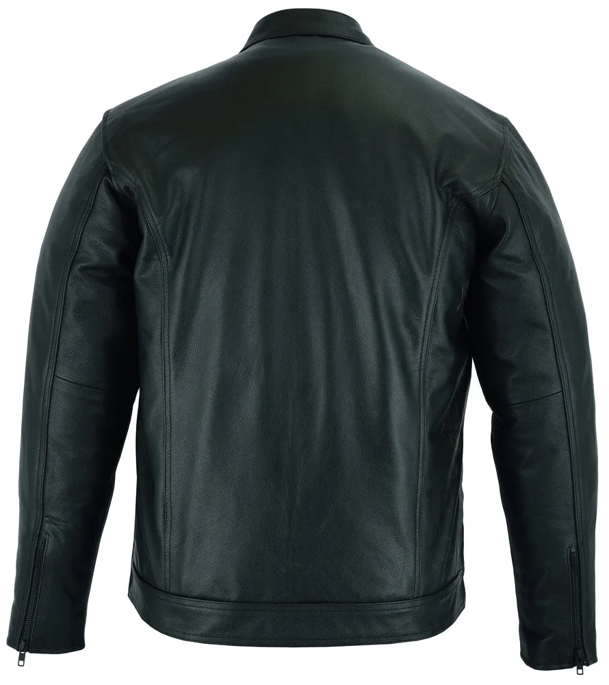 The 788 - Men's Full Cut Leather Shirt with Zipper and Snap Front
