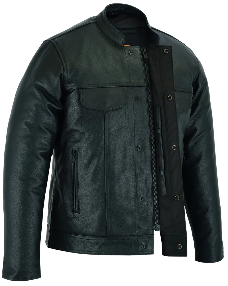 The 788 - Men's Full Cut Leather Shirt with Zipper and Snap Front