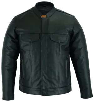 The 788 - Men's Full Cut Leather Shirt with Zipper and Snap Front