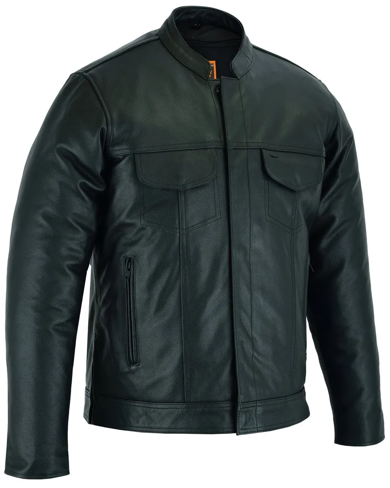The 788 - Men's Full Cut Leather Shirt with Zipper and Snap Front