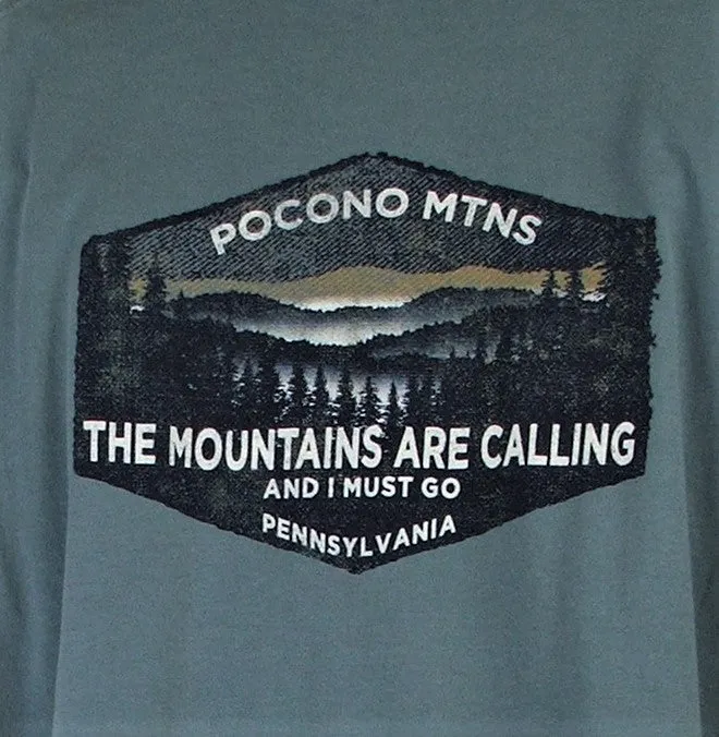 The Mountains Are Calling Short-Sleeve Souvenir T-Shirt (Mountain Scene)