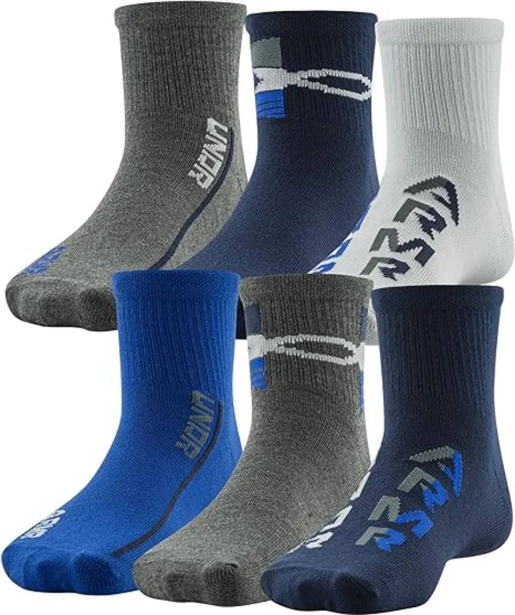 Under Armour Boys' Essential Lite Quarter Socks - 6 Pack