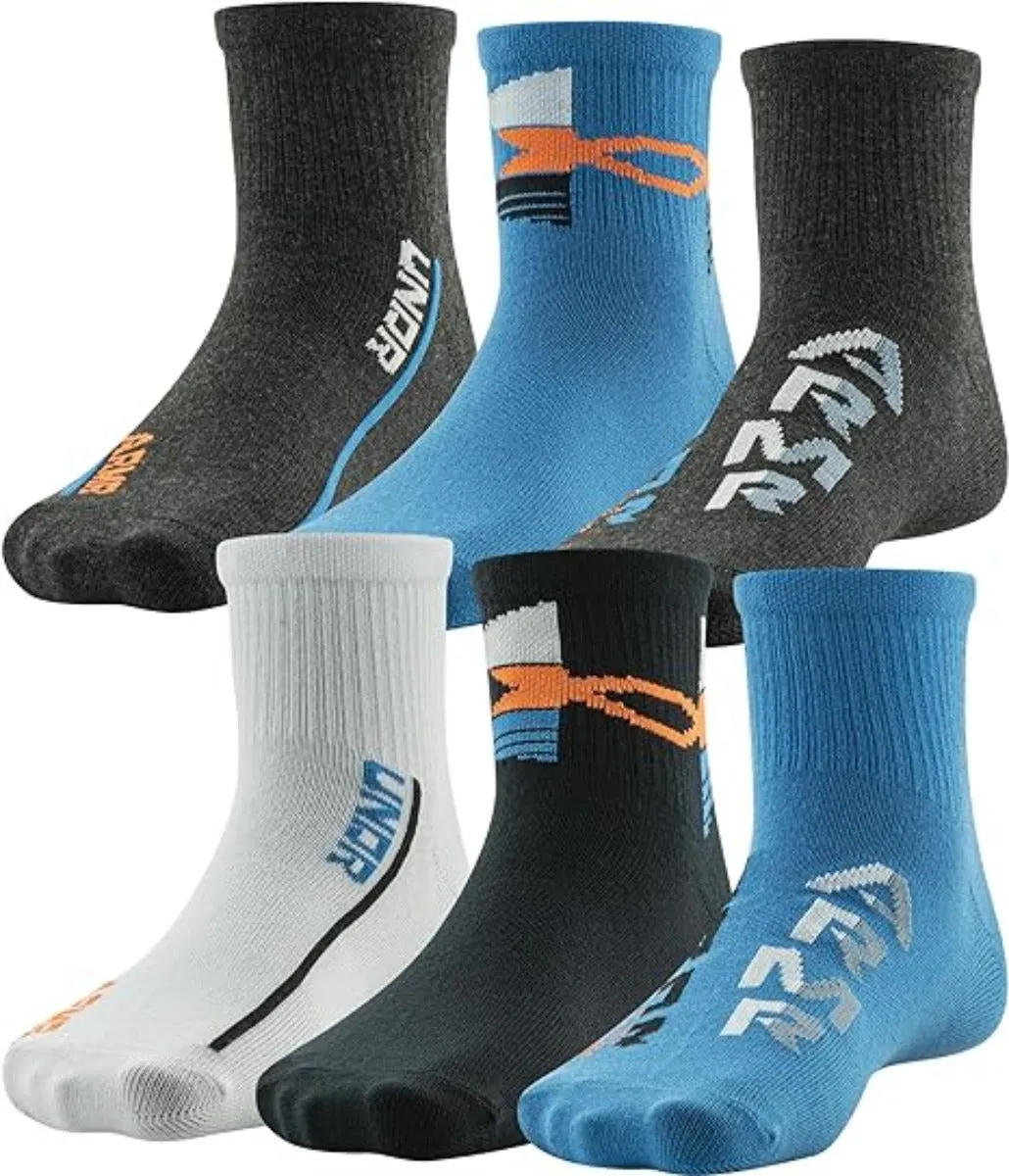 Under Armour Boys' Essential Lite Quarter Socks - 6 Pack