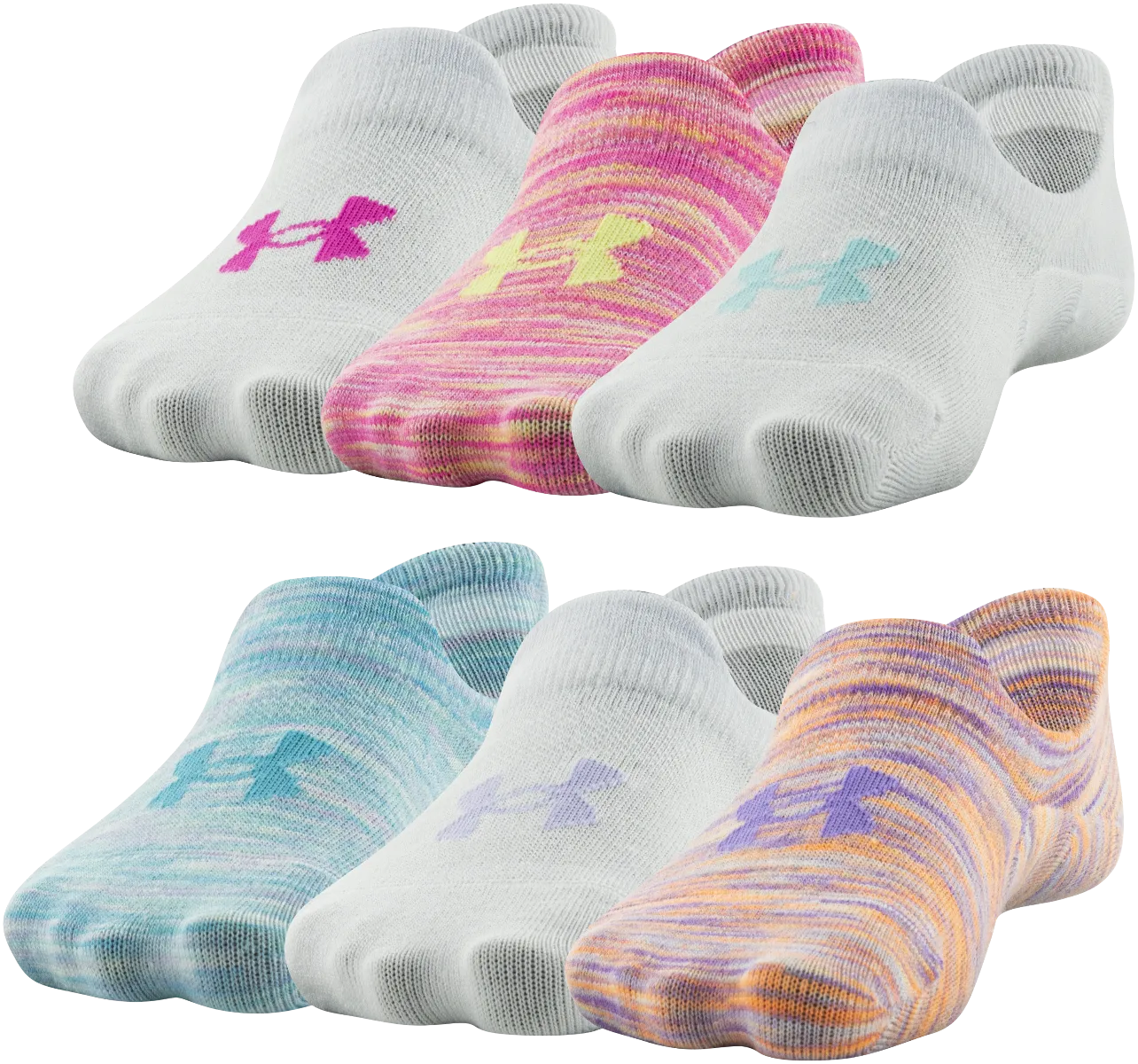 Under Armour Girls' Essential Ultra Low Tab Socks - 6 Pack