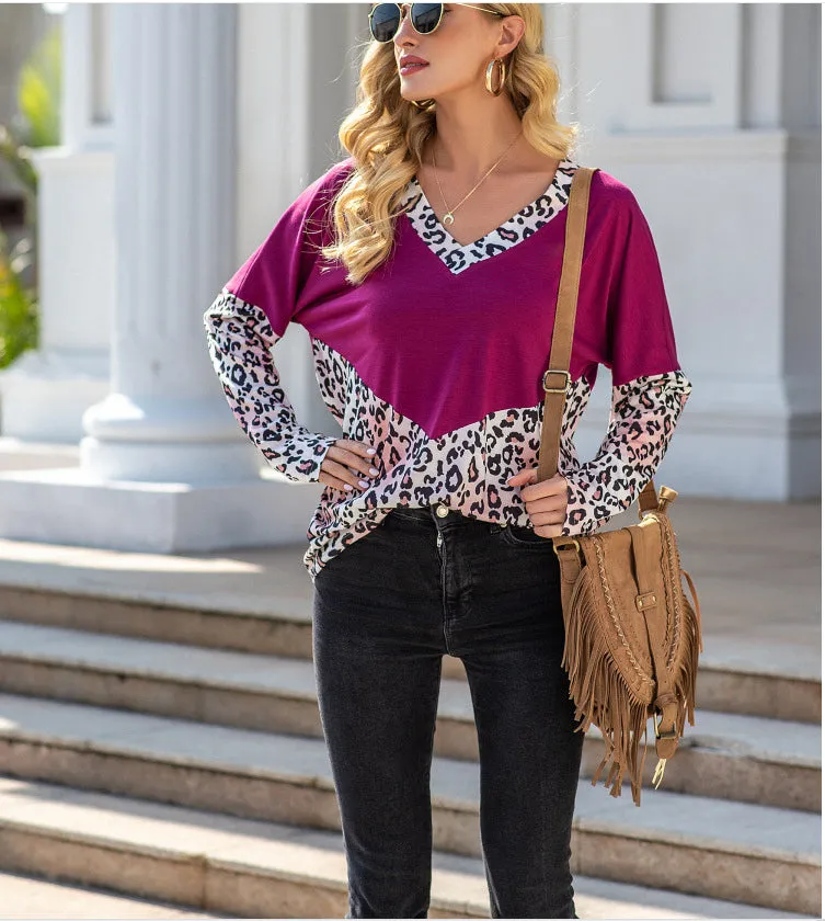 V Neck Color Block Tee