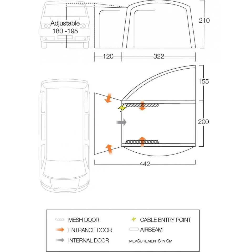 Vango Magra VW Inflatable Drive Away Awning - Grey