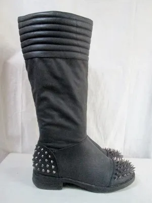Womens DOLLHOUSE Vegan Cyberpunk Stud Chain SPIKE Combat BOOT 7.5 BLACK