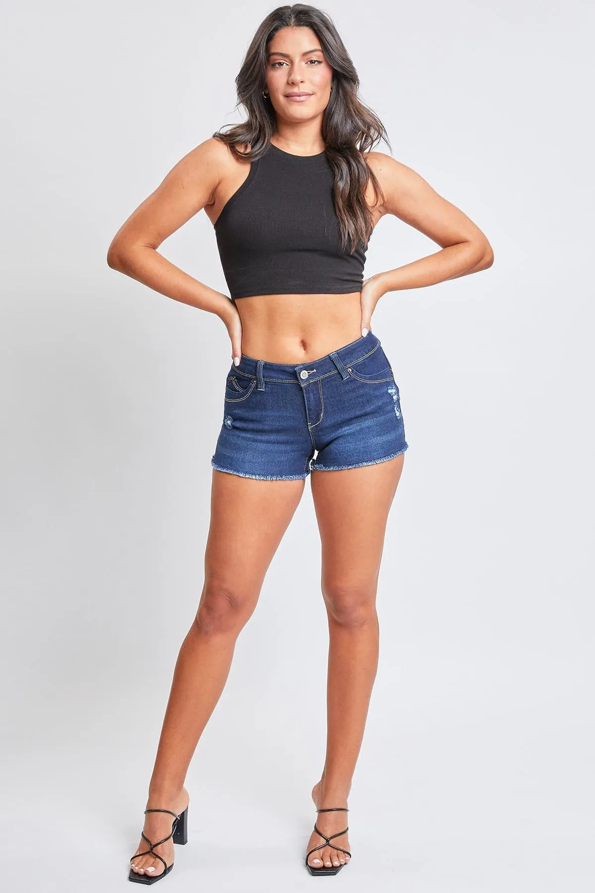 Women's WannaBettaButt Low Rise Frayed Shorts